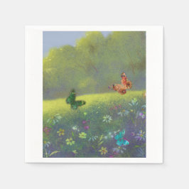 Jewel Tone Butterflies i sommarskugga Pappersservett