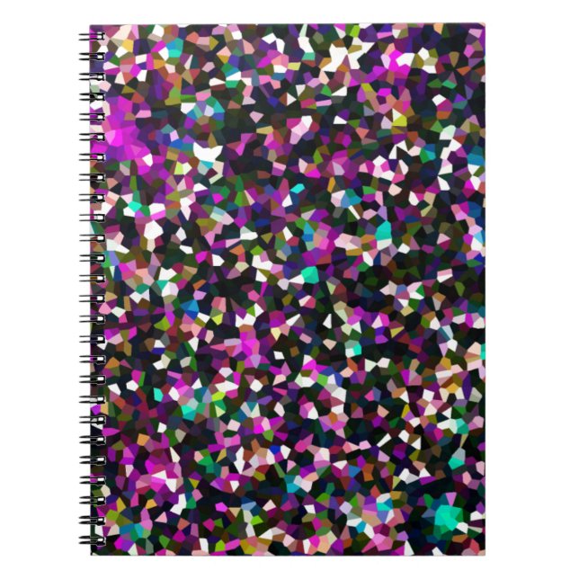 Jewel Tone Crystal Pixels Anteckningsbok (Framsidan)