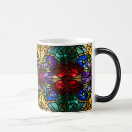Jewel Tone Floral Stained Glass Art Mug Magisk Mugg