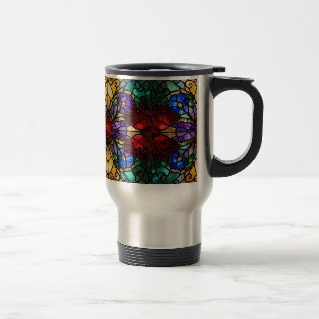 Jewel Tone Floral Stained Glass Art Mug Resemugg (Höger)