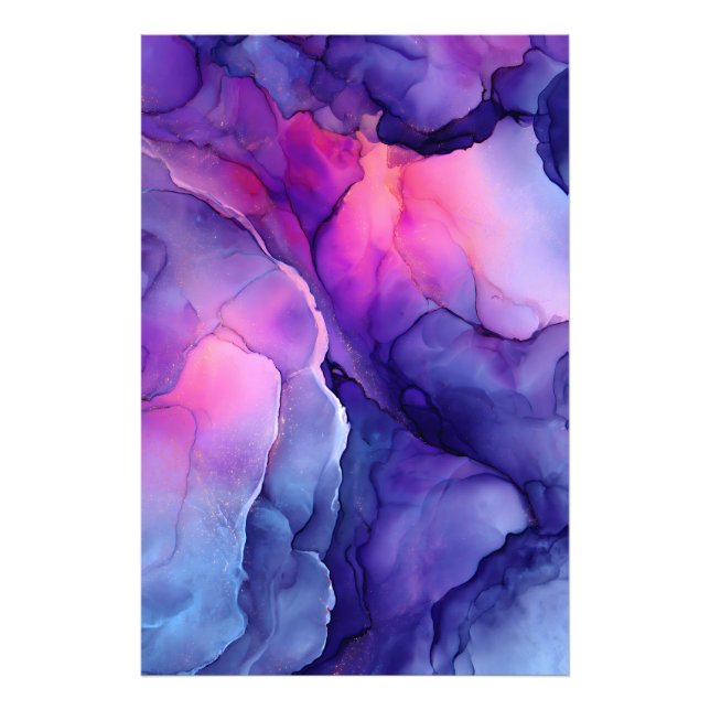 Jewel Tone Fluid Resin Nebula Glow Fototryck (Framsidan)