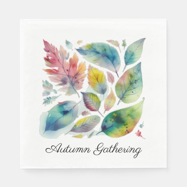 Jewel Tone Forest Watercolor, anpassningsbar Pappersservett (Framsidan)