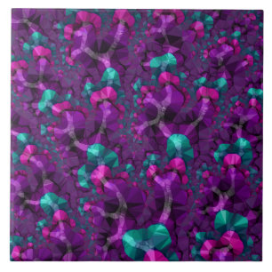 Jewel Tone Fractal Kakelplatta