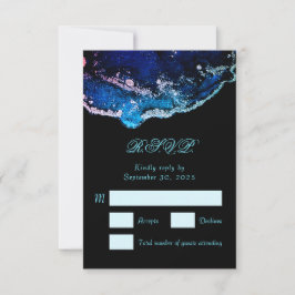 Jewel-Tone Lila Blue Bröllop OSA Kort
