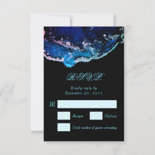 Jewel-Tone Lila Blue Bröllop OSA Kort