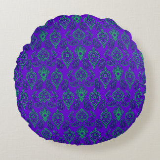 Jewel-Tone Ornate Paisley Design Rund Kudde