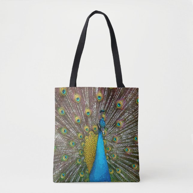 Jewel Tone Peacock Art Tygkasse (Framsida)