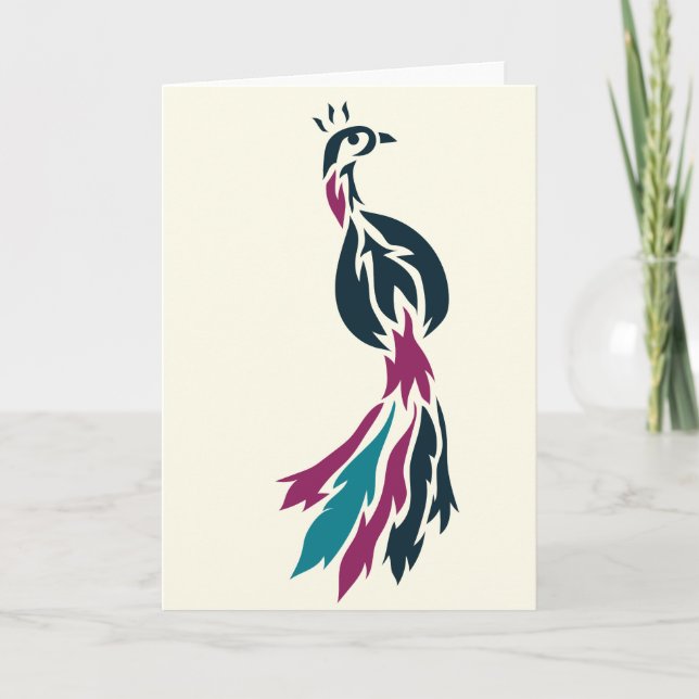 Jewel Tone Peacock Notecard Kort (Framsida)