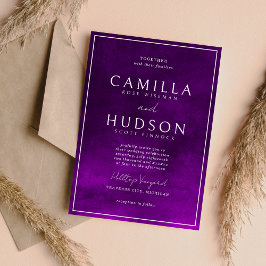 Jewel Tone Romantik | Ametyst | Minimal Bröllop Inbjudningar