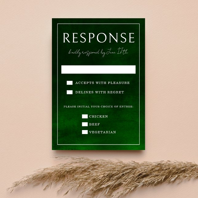 Jewel Tone Romantik | Emerald | Bröllop OSA Kort (Skapare uppladdad)