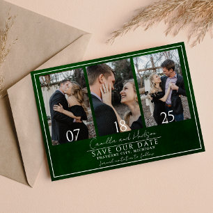 Jewel Tone Romantik Emerald Bröllop Spara Datumet