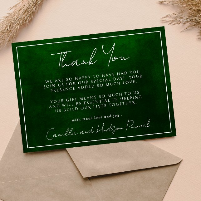 Jewel Tone Romantik | Emerald | Tackkort Tack Kort (Skapare uppladdad)