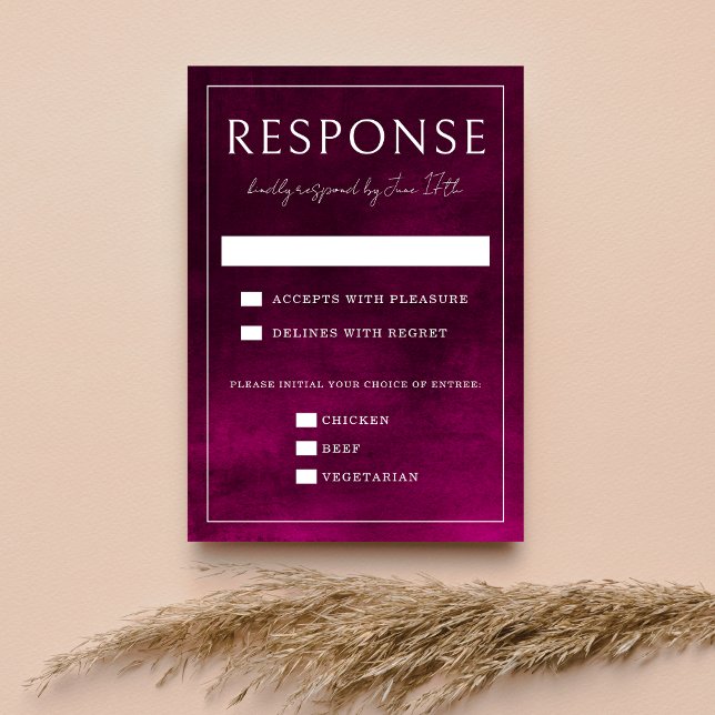 Jewel Tone Romantik | Garnet | Bröllop OSA Kort (Skapare uppladdad)