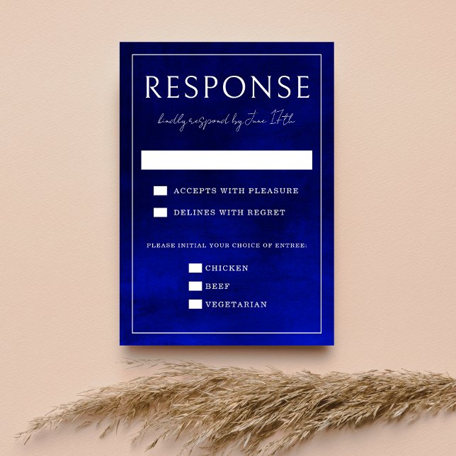 Jewel Tone Romantik | Sapphire | Bröllop OSA Kort (Skapare uppladdad)