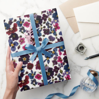 Jewel Tone Wildflowers on Ivory Presentpapper