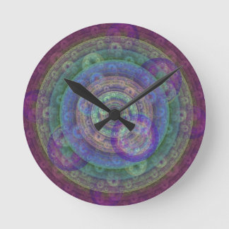 Jewel Toned Fractal Round Clock Rund Klocka