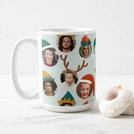 Jewel Tones Fånig jul Hat Sex Photo Collage Kaffemugg