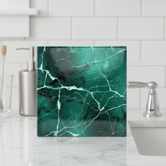 Jewel Tones Marble Abstract Emerald Green ID1288 Kakelplatta (Skapare uppladdad)