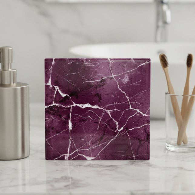 Jewel Tones Marble Abstract Plum Purple ID1288 Kakelplatta (Skapare uppladdad)