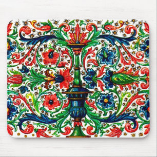 Jewel Tones Medieval Manuscript Flowers Scrollsar Musmatta