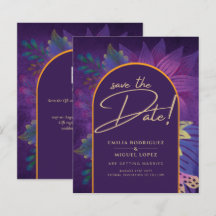 Jewel Tones Plum Lila Berry Guld Bröllop