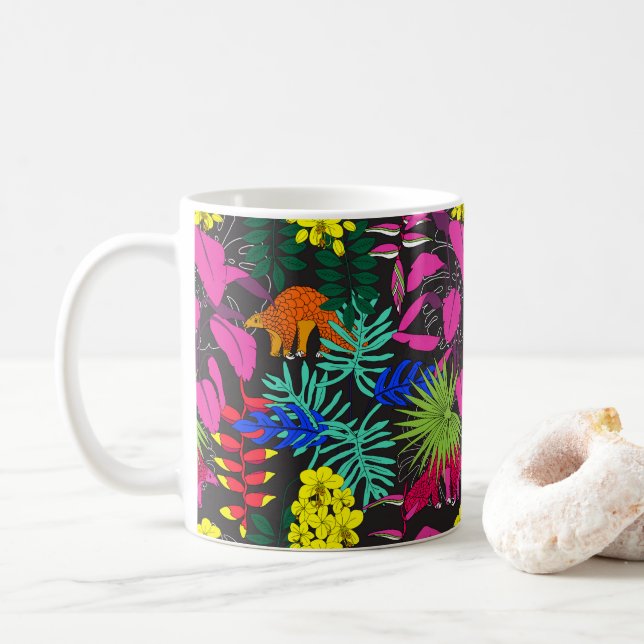 Jewel Tones Tropical Rainforest Pangolins Kaffemugg (Med munk)
