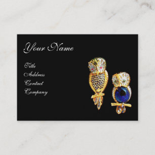 JEWEL UGGLA, Guld, Blue Sapphire,Topaz White Pearl Visitkort