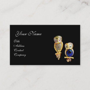 JEWEL UGGLA, Guld, Blue Sapphire,Topaz White Pearl Visitkort