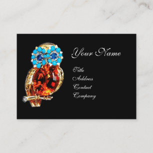 JEWEL UGGLA ,Guld, Blue Turquase,Topaz Visitkort