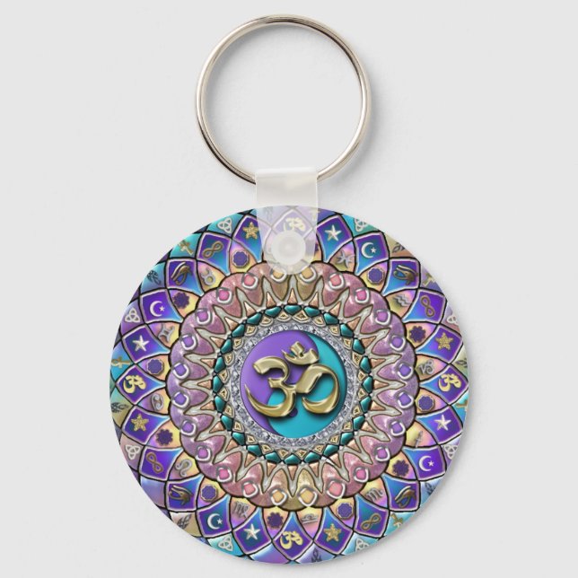 Jeweled Astrosymbolilogy Mandala Keychain Nyckelring (Framsida)
