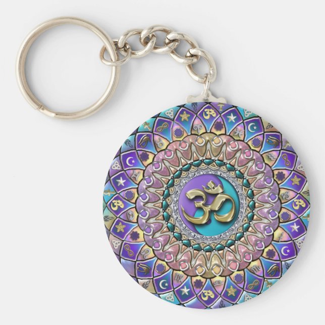 Jeweled Astrosymbolilogy Mandala Keychain Nyckelring (Framsidan)