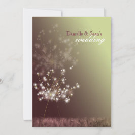 Jeweled Dandelions Rural Bröllop Inbjudningar