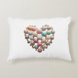 Jeweled Floral Heart Throw Pillow — Romantic Maxim Prydnadskudde