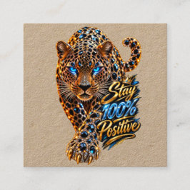 Jeweled Leopard 100% Positive Fyrkantigt Visitkort