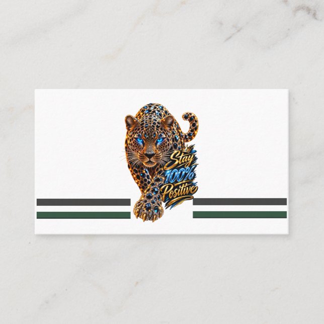 Jeweled Leopard 100% Positive Visitkort (Framsida)