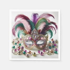 Jeweled Mardi Gras Mask Pappersservett