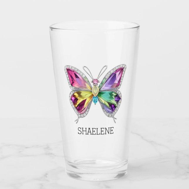 Jeweled Rainbow Crystal Butterfly Glaskopp (Framsida)