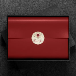 Jeweled Ro | Vintage Crimson Grunge Tack Runt Klistermärke