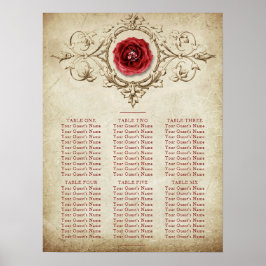 Jeweled Ro | Vintage Grunge Crimson Red Seating Poster