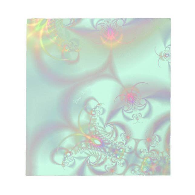 Jeweled Staircase - Abstrakt Emerald Kaleidoscope Anteckningsblock (Framsida)