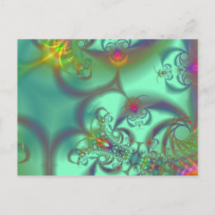 Jeweled Staircase - Abstrakt Emerald Kaleidoscope Vykort