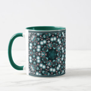 Jewelia: Aqua Grönt Fractal Jewels Mugg