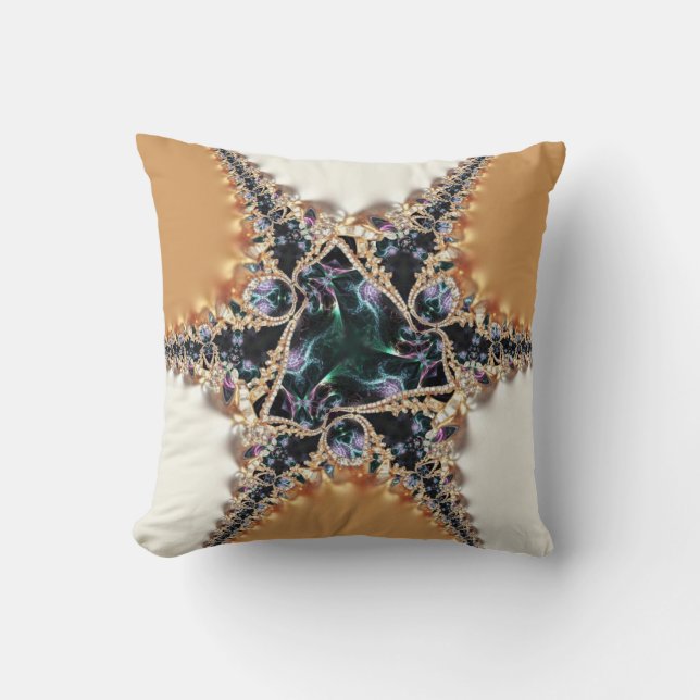 Jewelia Fractal Satin Twist Cushion Kudde (Framsida)