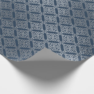 Jewelry Arabesque Moroccan Blue Navy Silver Presentpapper