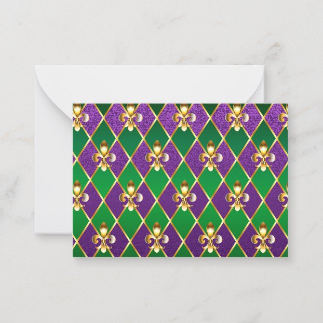 Jewelry Background Mardi Gras Anteckningskort (Framsida)
