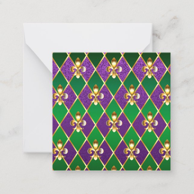 Jewelry Background Mardi Gras Anteckningskort (Framsida)