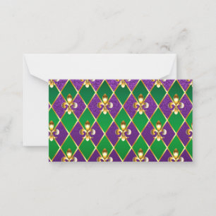 Jewelry Background Mardi Gras Anteckningskort