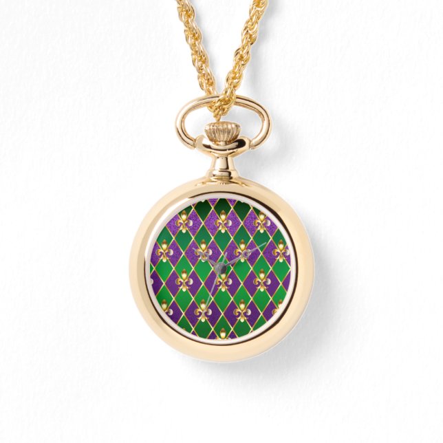 Jewelry Background Mardi Gras Armbandsur (Framsida)