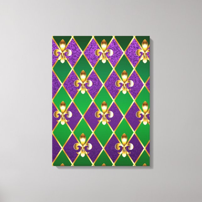 Jewelry Background Mardi Gras Canvastryck (Framsida)