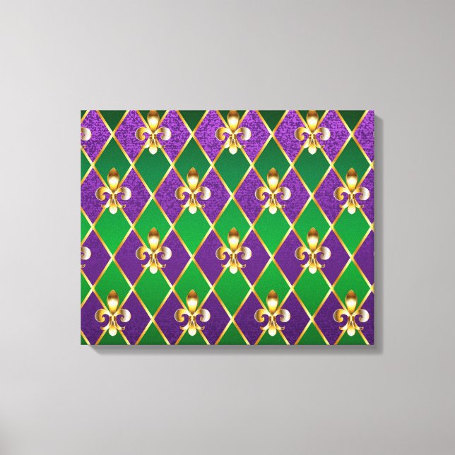 Jewelry Background Mardi Gras Canvastryck (Framsida)